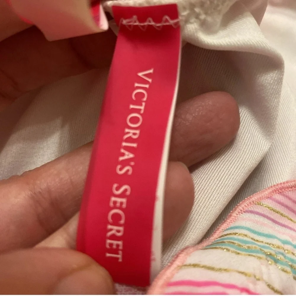 Victoria's Secret Pink and Green Chevron Bikini